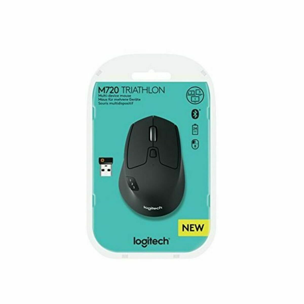 Wireless Mouse Logitech M720 1000 dpi Black Black/White White