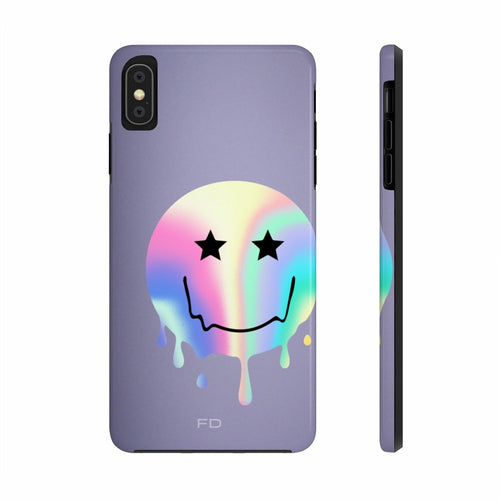 Happy Face with Stars Tough Case for iPhone with Wireless Charging