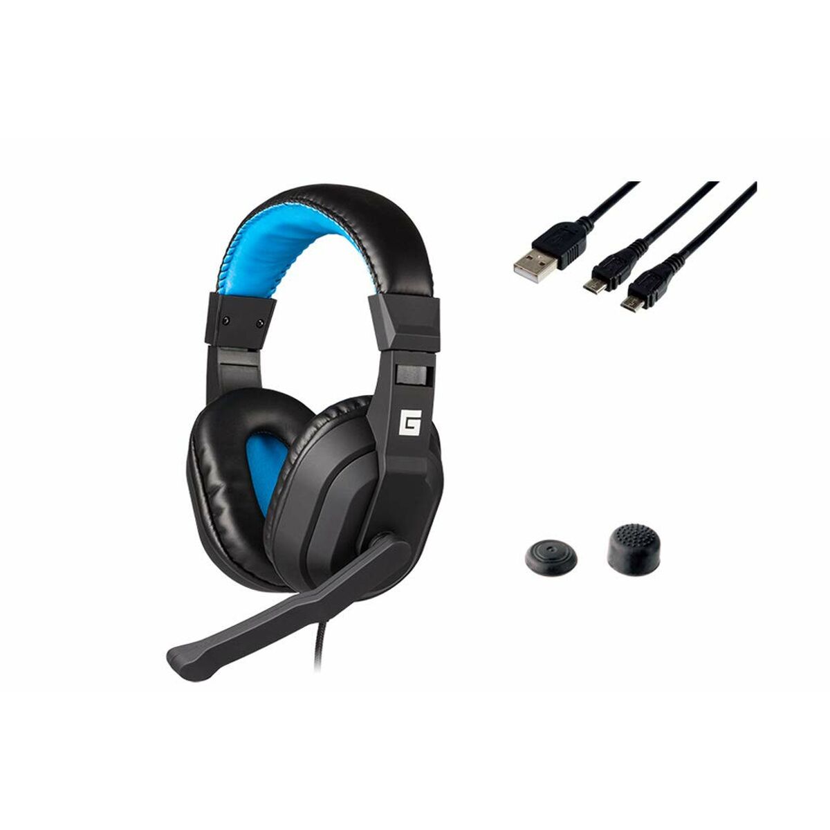 Gaming Headset with Microphone Indeca starter pack Black/Blue