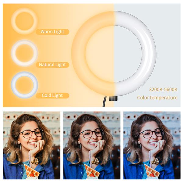 6-inch Ring Light Mountain Clip Light Stand Bluetooth Set